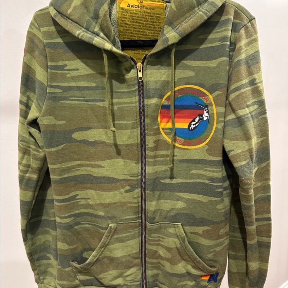 Aviator Nation San Francisco Hoodie - Camo - Size M